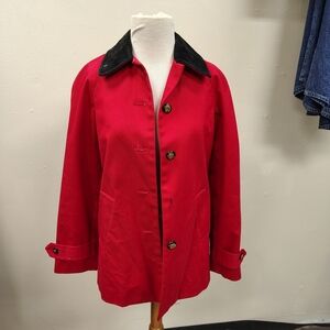Ralph Lauren Red Utility Jacket with Black Collar